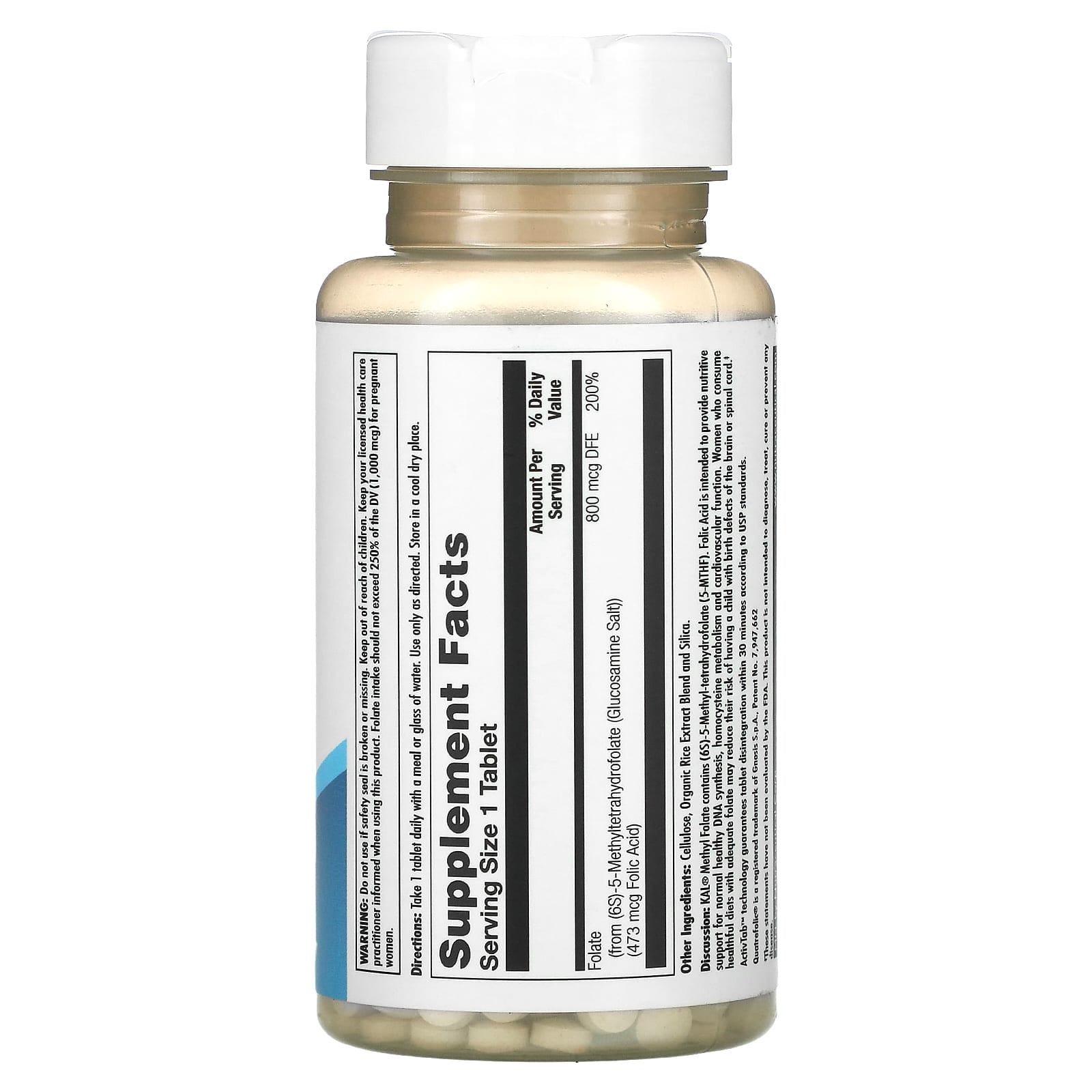 Kal, Folate, Ultra, 5-MTHF, 90 Tablets UPC 021245955931 | HiLife Vitamins