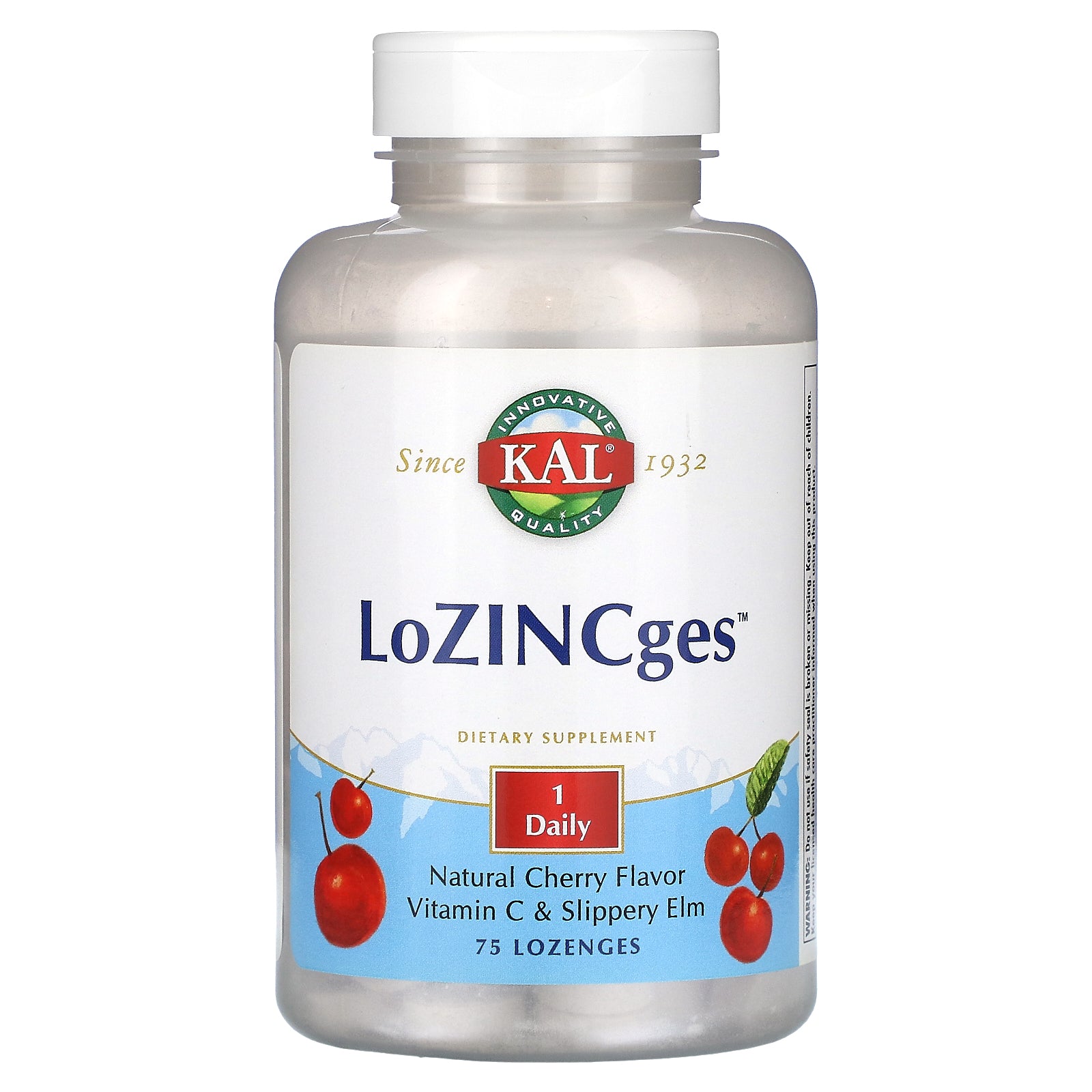 Kal, LoZINCges, Natural Cherry, 75 Lozenges UPC 021245963301 | HiLife Vitamins