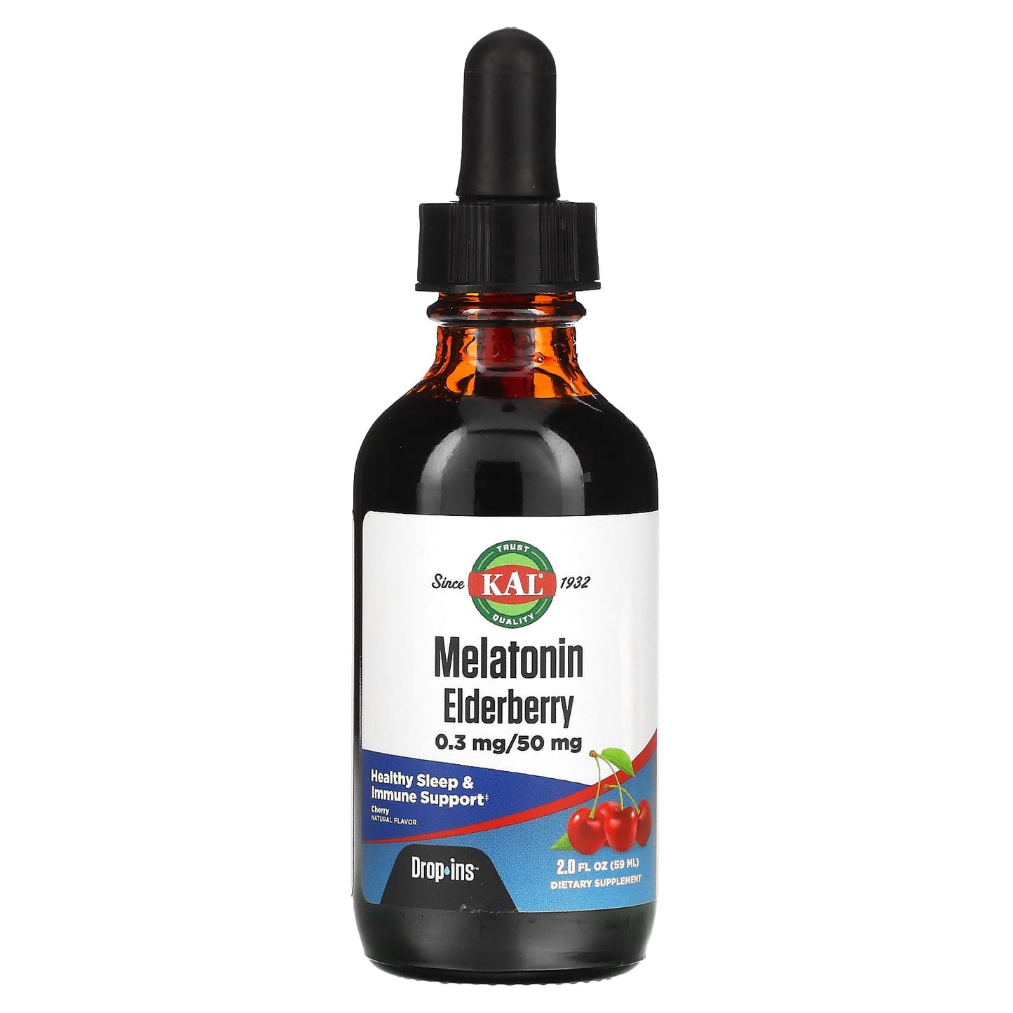 Kal, Melatonin Elderberry DropIns, 2 Oz Drops UPC 021245964360 | HiLife Vitamins