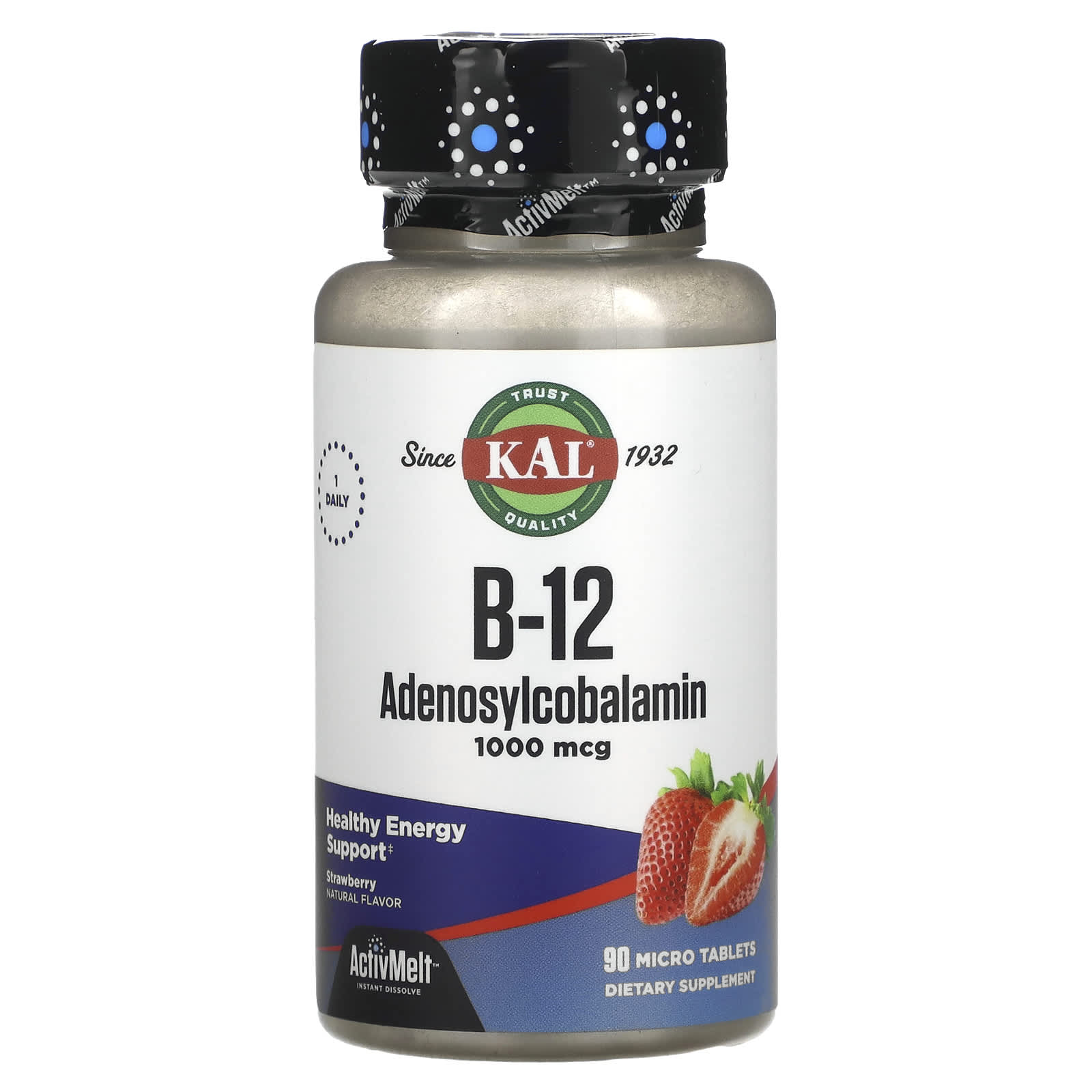 Kal, B-12 Adenosylcobalamin Activmelt, 90 Lozenges UPC 021245988823 | HiLife Vitamins