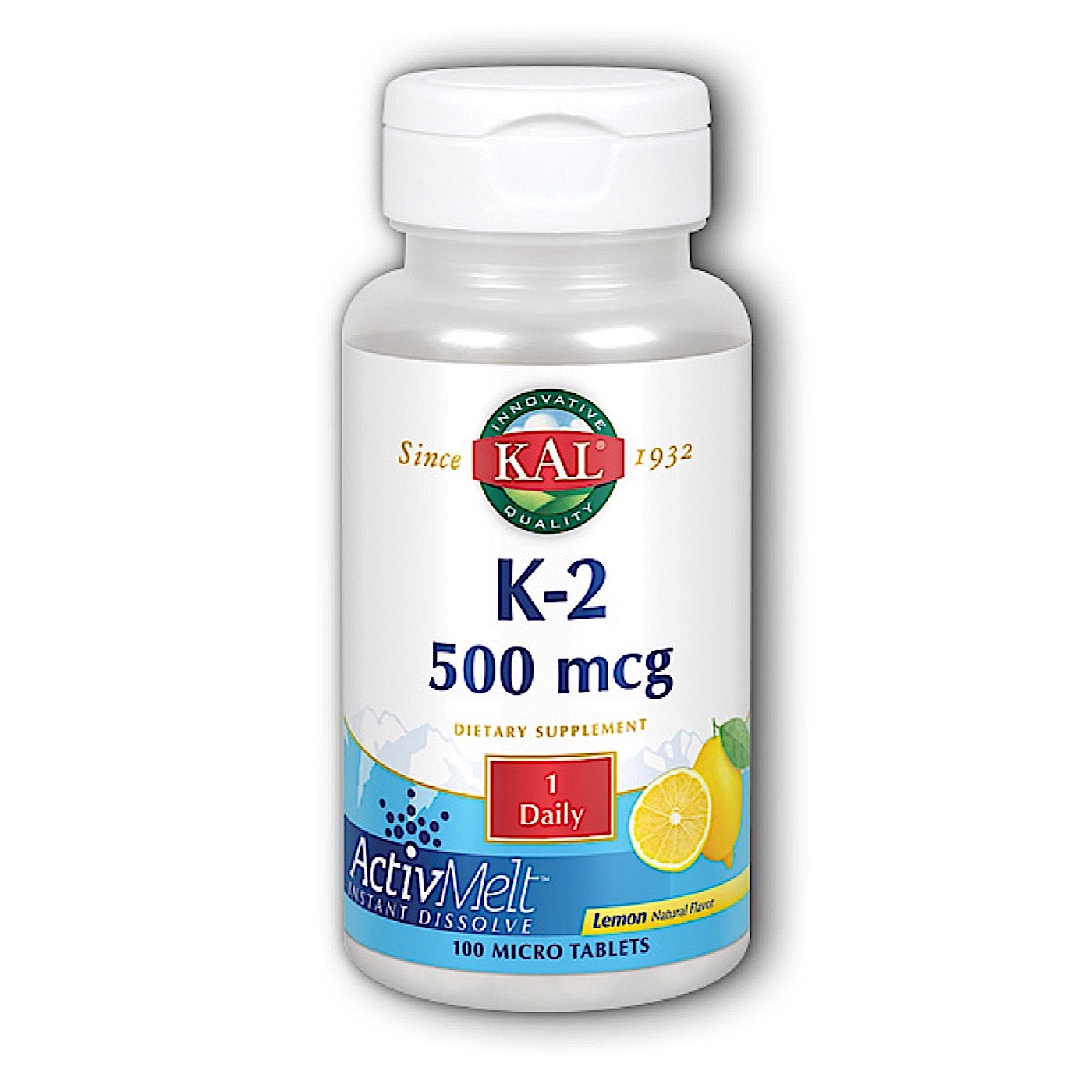 Kal, K-2, Activmelt Mk-4, 100 Lozenges UPC 021245999652 | HiLife Vitamins