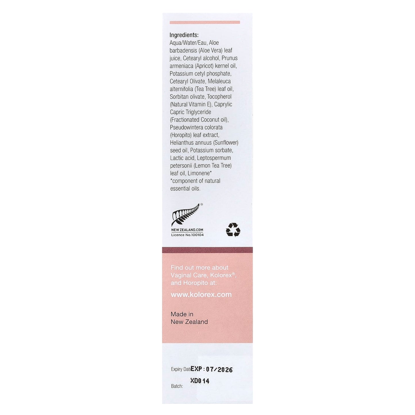 Kolorex, Vaginal Care Cream, 1.76 oz (50 g) UPC 649191000125 | Hilife Vitamins