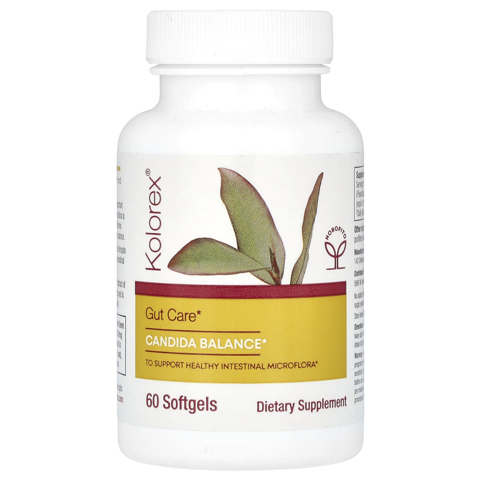 Kolorex, Gut Care, Candida Balance, 60 Softgels UPC 649191000231 | Hilife Vitamins