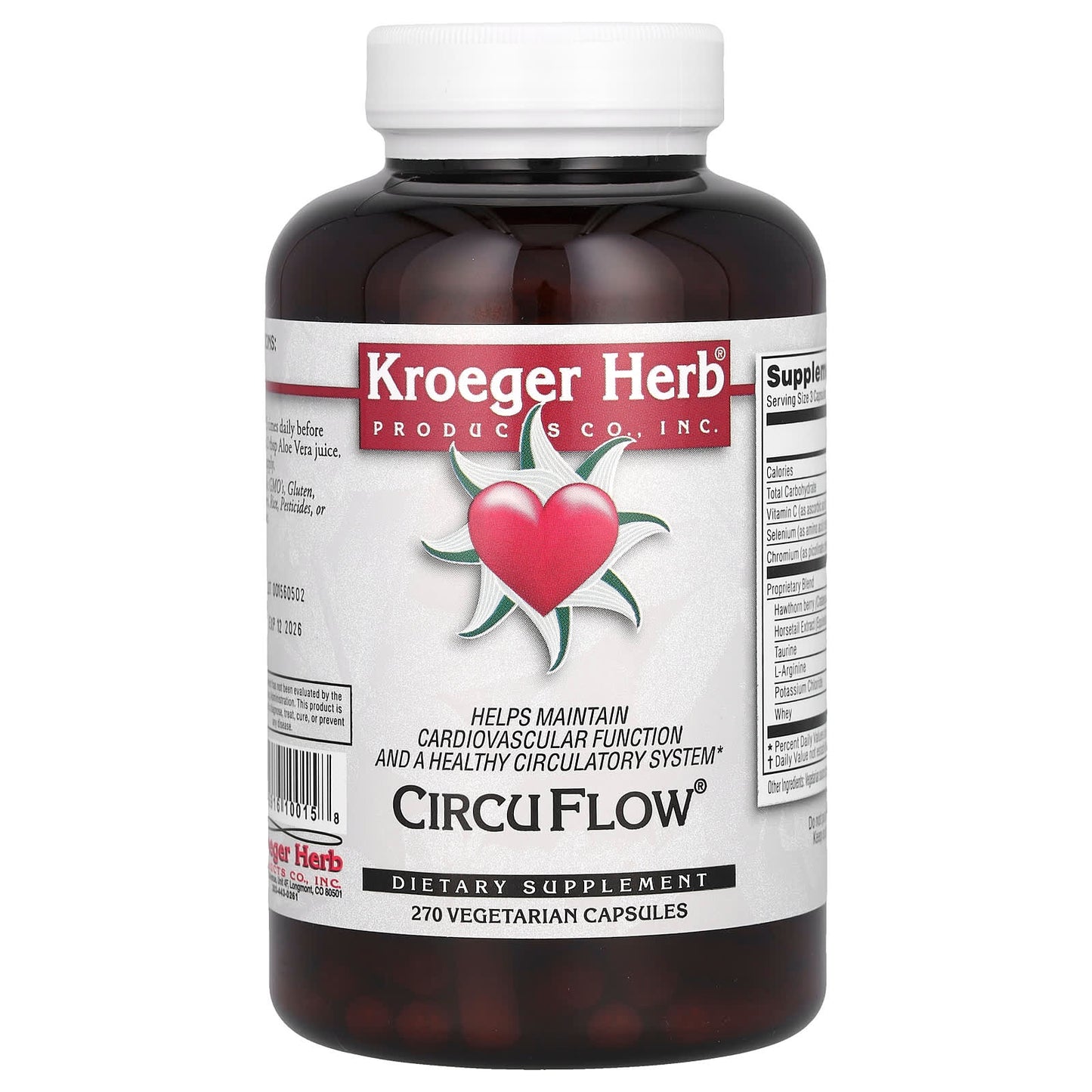 Kroeger Herb Comp Concentrates, Circu Flow, 270 Capsules UPC 696916100158 | Hilife Vitamins