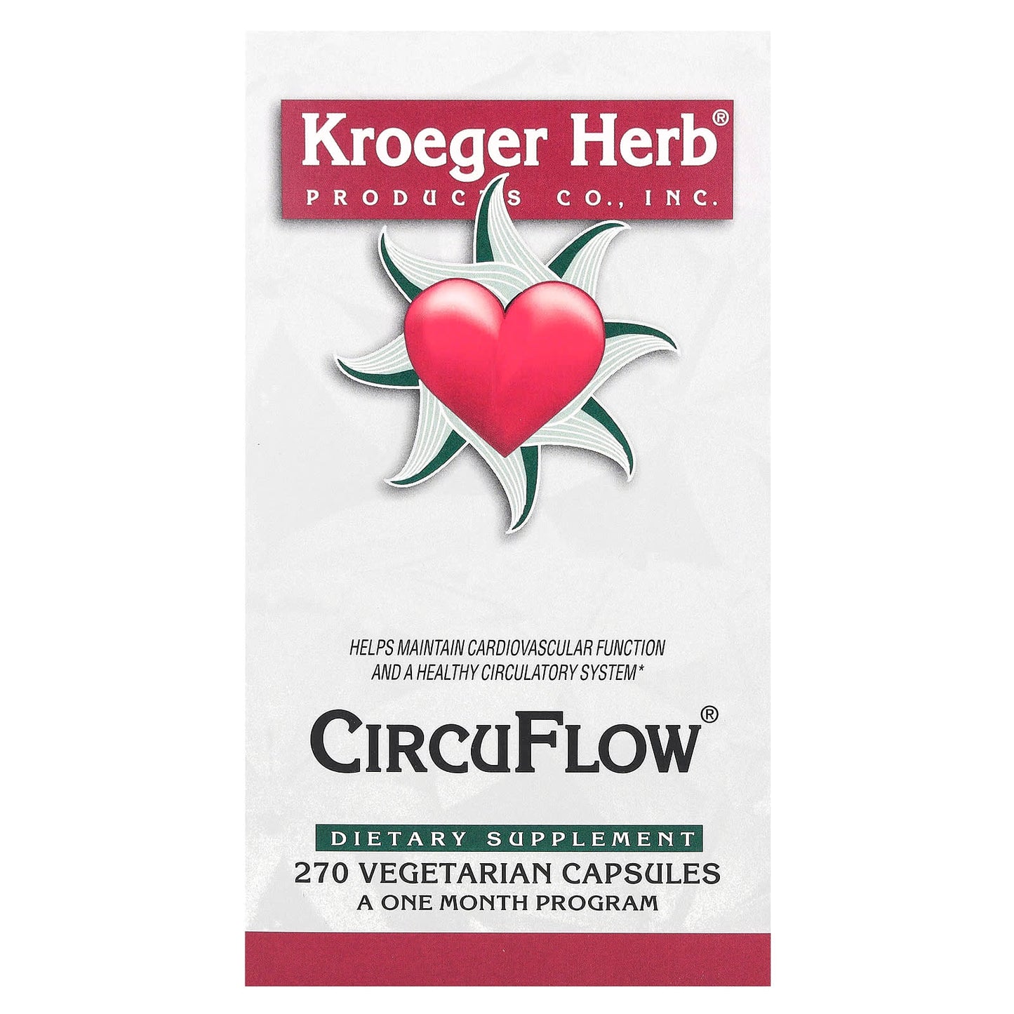 Kroeger Herb Comp Concentrates, Circu Flow, 270 Capsules UPC 696916100158 | Hilife Vitamins
