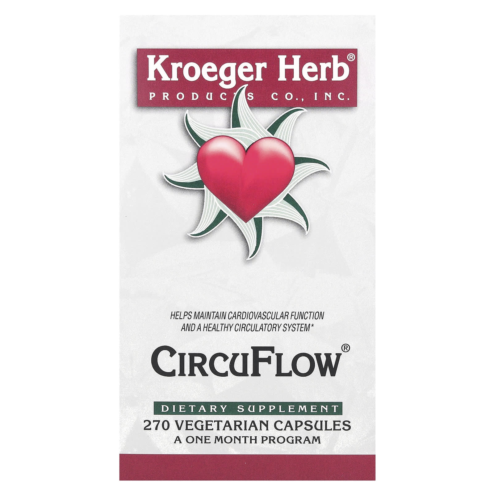 Kroeger Herb Comp Concentrates, Circu Flow, 270 Capsules UPC 696916100158 | Hilife Vitamins