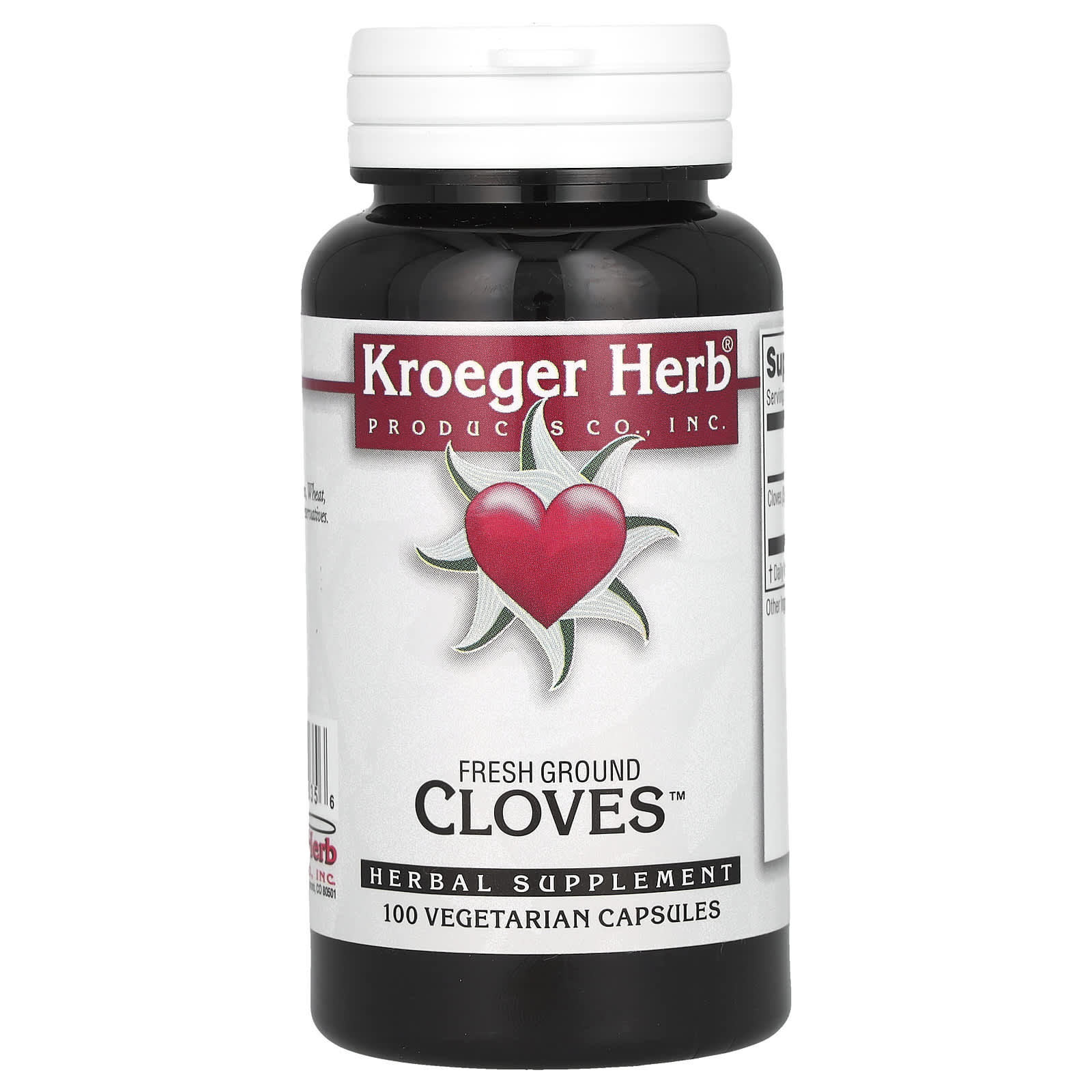 Kroeger Herb Comp Concentrates, Cloves, 100 Capsules UPC 696916100356 | Hilife Vitamins