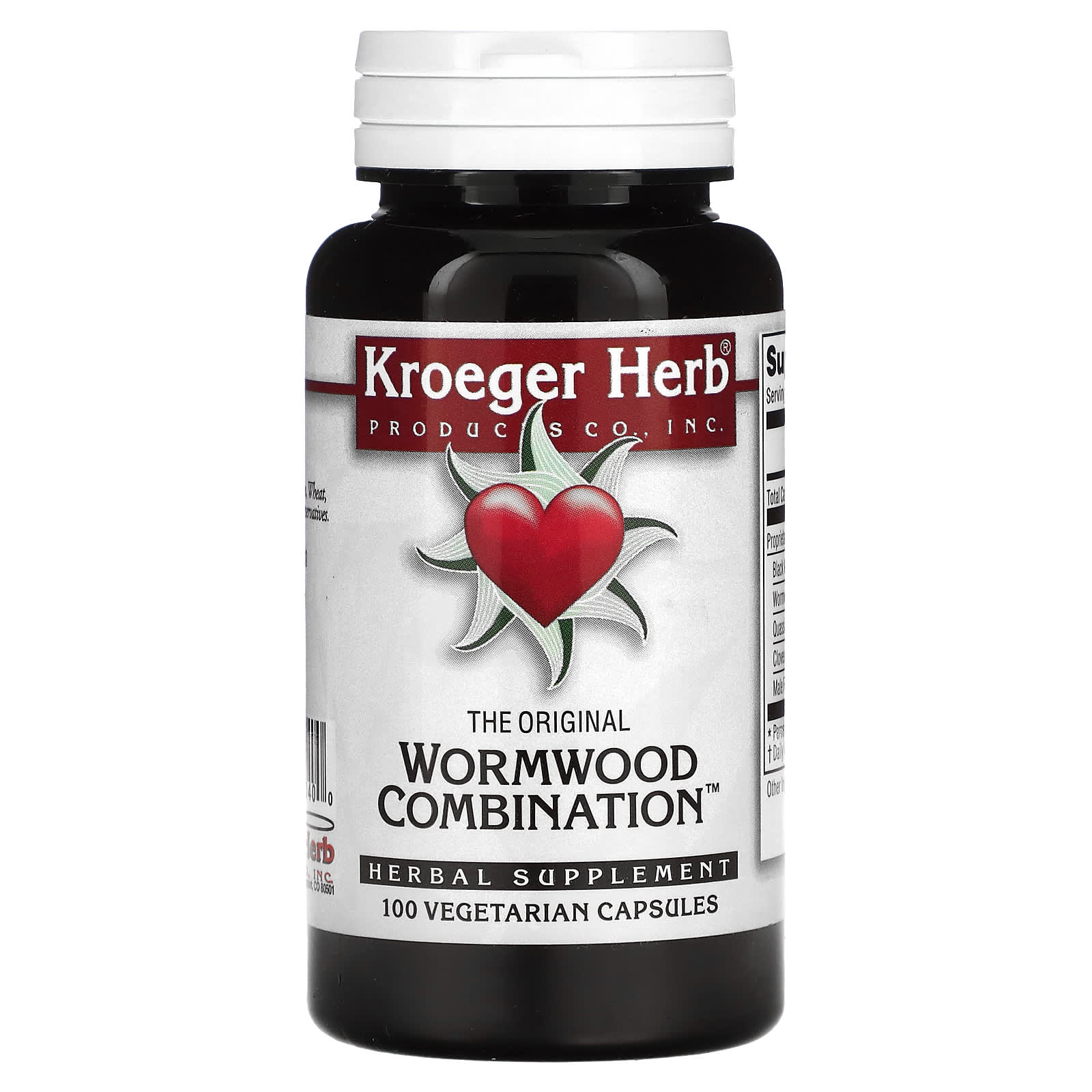 Kroeger Herb Comp Concentrates, Wormwood Combination, 100 Capsules - 696916100400 | Hilife Vitamins