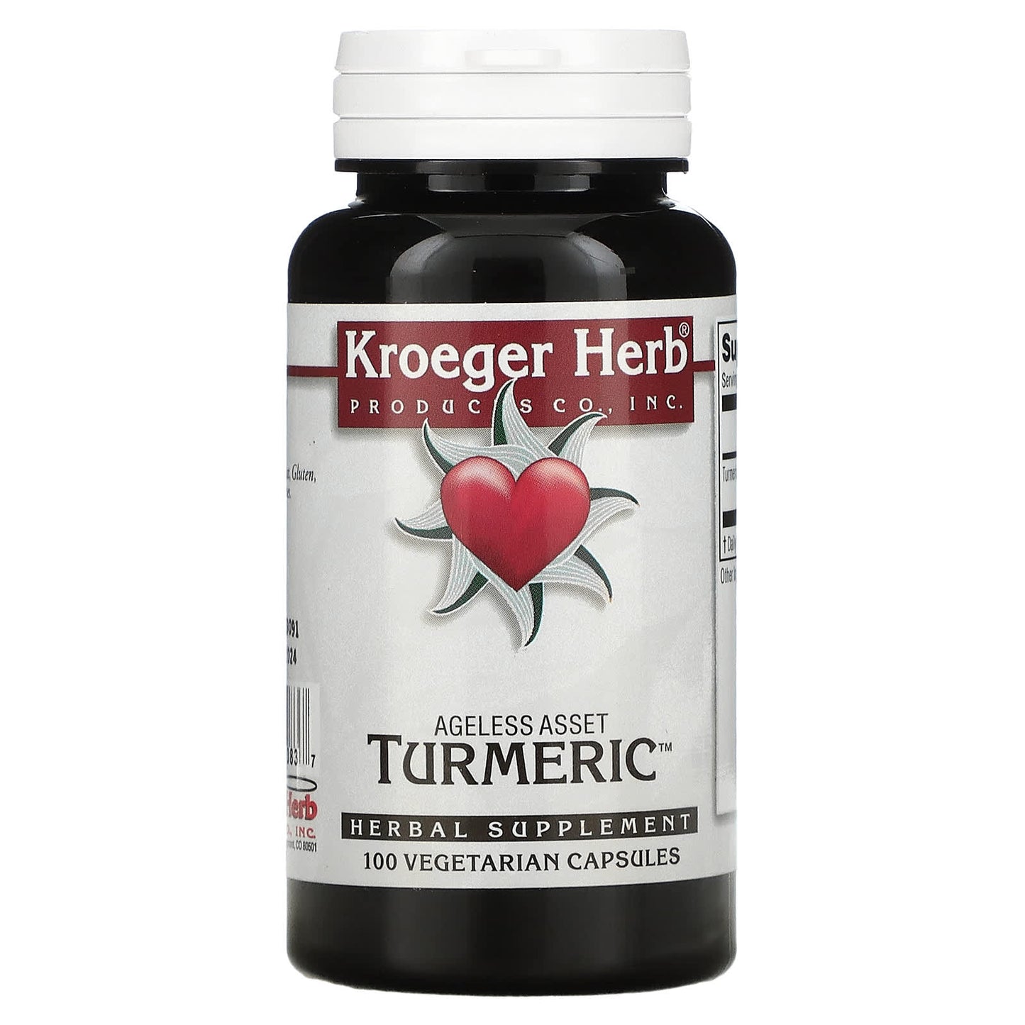 Kroeger Herb Comp Concentrates, Turmeric, 100 Capsules UPC 696916100837 | Hilife Vitamins