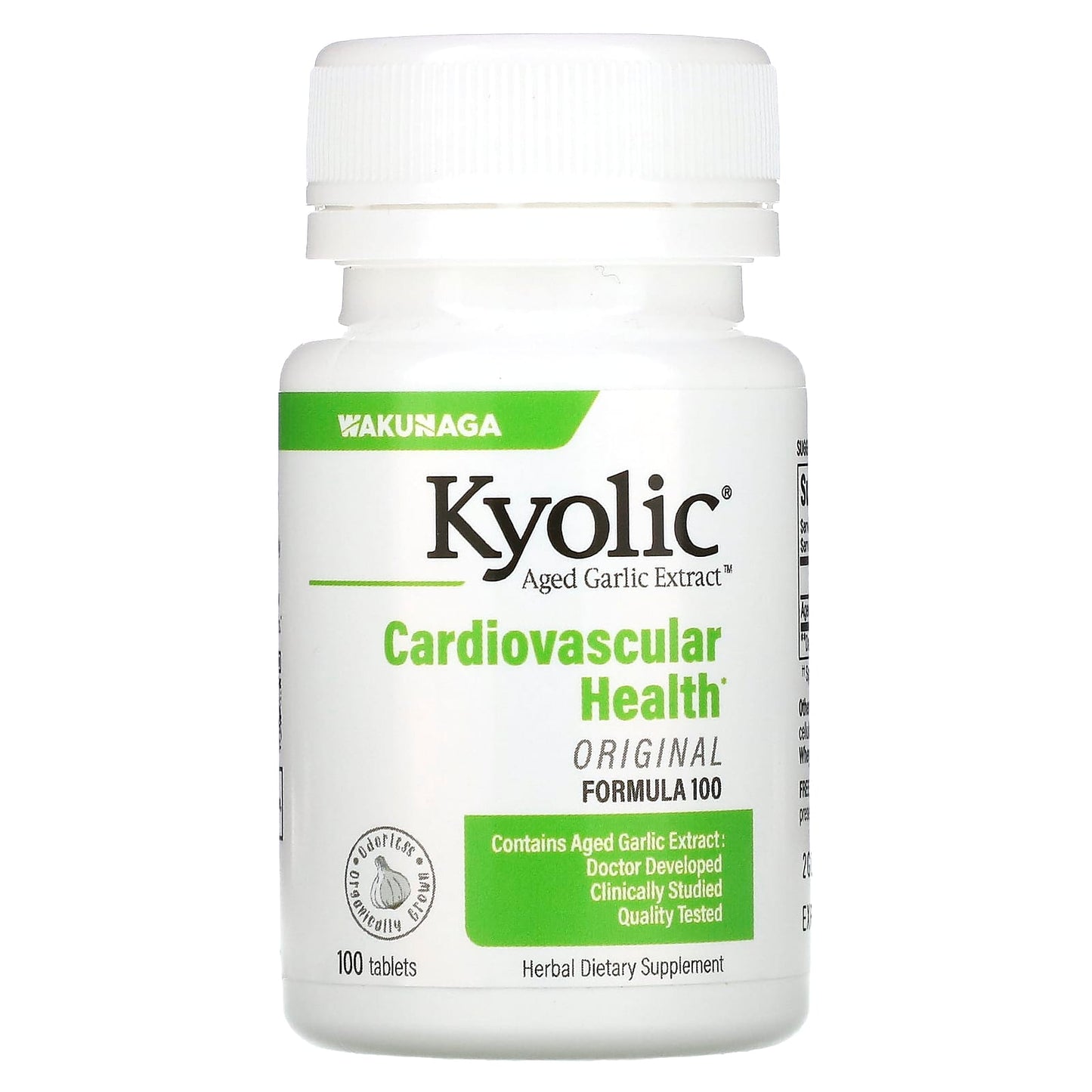 Kyolic, Aged Garlic Extract™, Cardiovascular Health, Original, Formula 100, 100 Tablets UPC 023542100311 | Hilife Vitamins