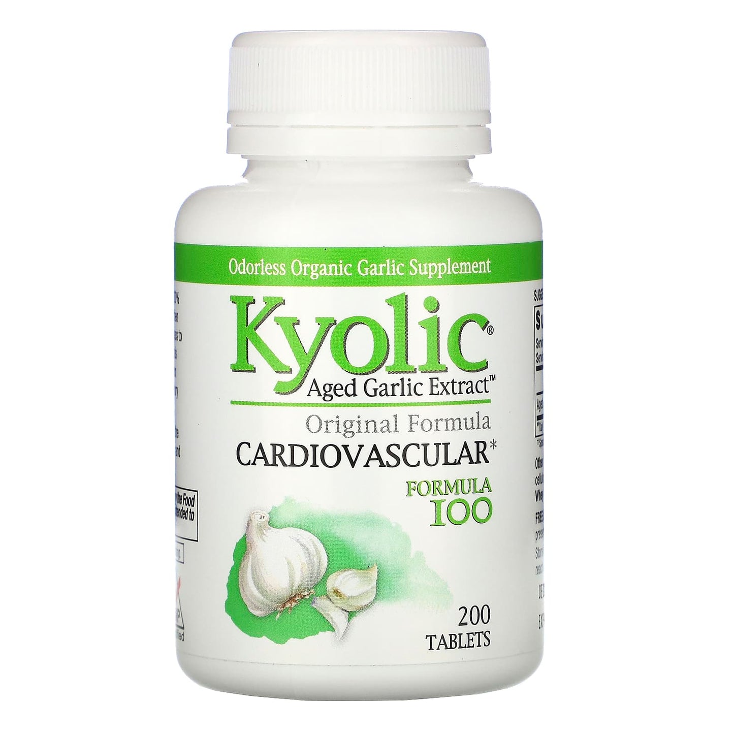 Kyolic, Aged Garlic Extract, Cardiovascular, Original Formula 100, 200 Tablets UPC 023542100328 | Hilife Vitamins