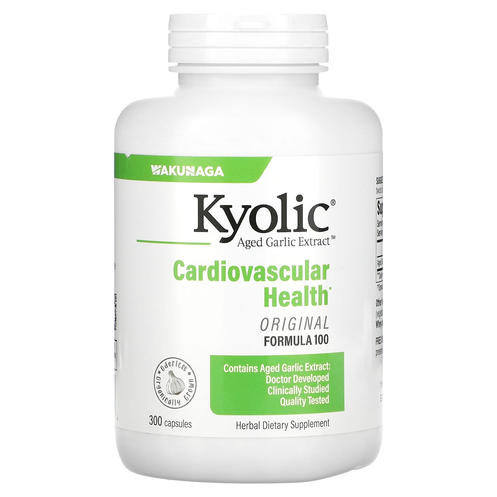 Kyolic, Aged Garlic Extract, Cardiovascular, Formula 100, 300 Capsules UPC 023542100434 | Hilife Vitamins