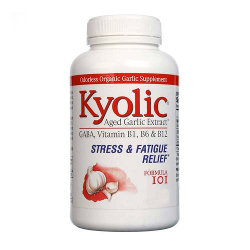 Kyolic, Aged Garlic Extract w/Gaba B1 B6 B12 Formula 101, 100 Tablets UPC 023542101318 | Hilife Vitamins