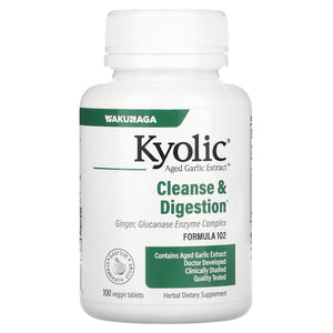 Kyolic, Aged Garlic Extract, Candida Cleanse & Digestion, Formula 102, 100 Vegetarian Tablets - 023542102315