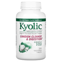Kyolic, Candida Cleanse & Digestion, Formula 102, 200 Vegetarian Tablets UPC 023542102322 | Hilife Vitamins