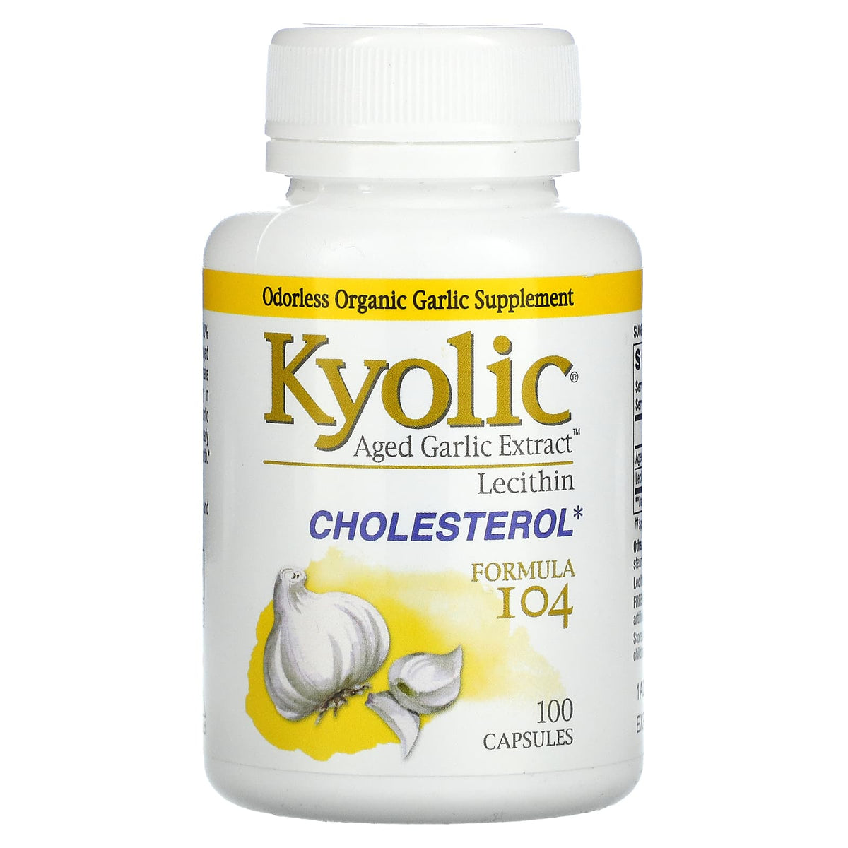 Kyolic, Aged Garlic Extract With Lecithin Formula 104, 100 Capsules UPC 023542104418 | Hilife Vitamins