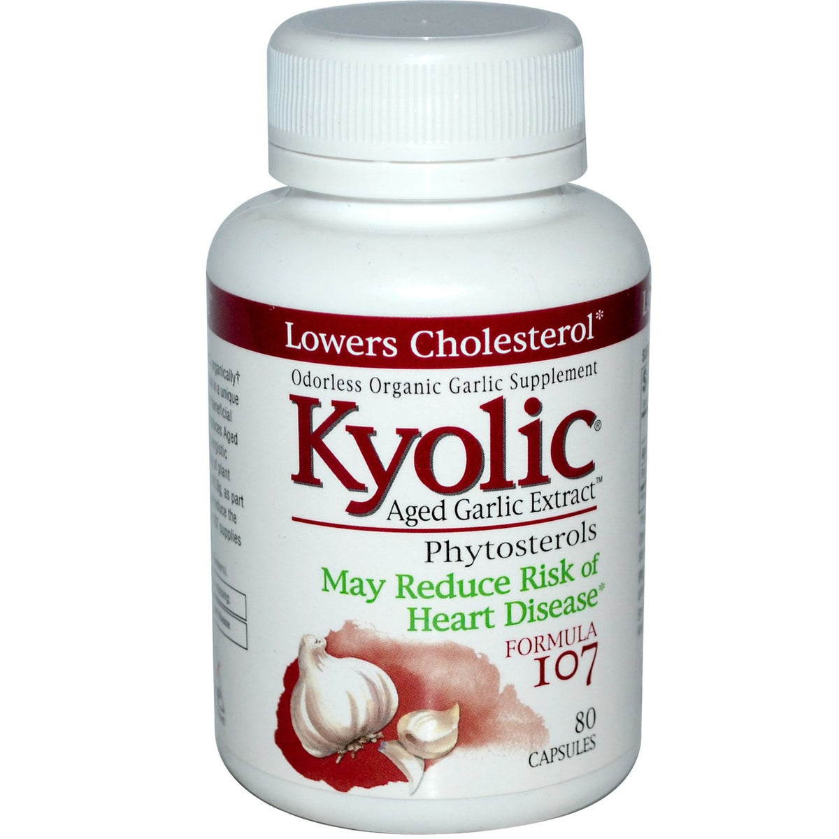 Kyolic, Phytosterols Formula 107, 80 Capsules UPC 023542107419 | Hilife Vitamins