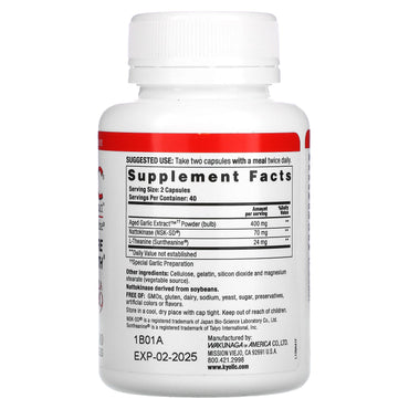 Kyolic, Blood Pressure Formula 109, 80 Capsules UPC 023542109413 | Hilife Vitamins