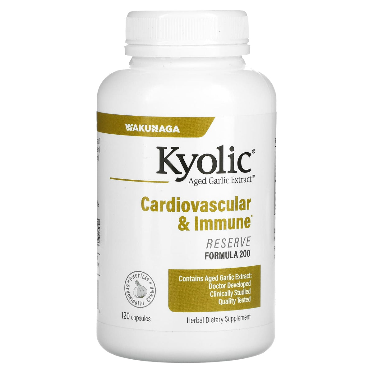 Kyolic, Aged Garlic Extract, Cardiovascular & Immune, 120 Capsules UPC 023542200424 | Hilife Vitamins