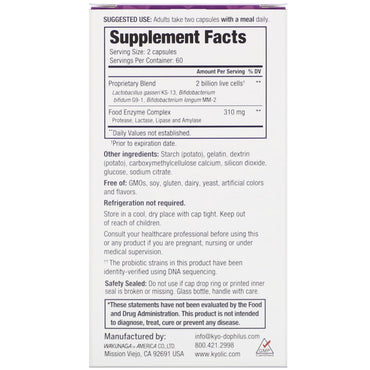 Kyolic, Kyo-Dophilus Plus Enzymes, 120 Capsules UPC 023542602426 | Hilife Vitamins