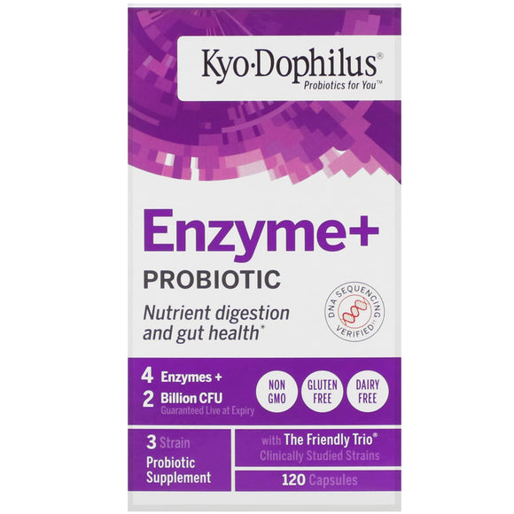 Kyolic, Kyo-Dophilus Plus Enzymes, 120 Capsules - 023542602426 | Hilife Vitamins