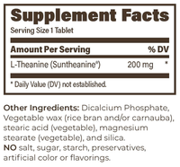 Suntheanine SR 200mg 90 Tablets Supplement Facts