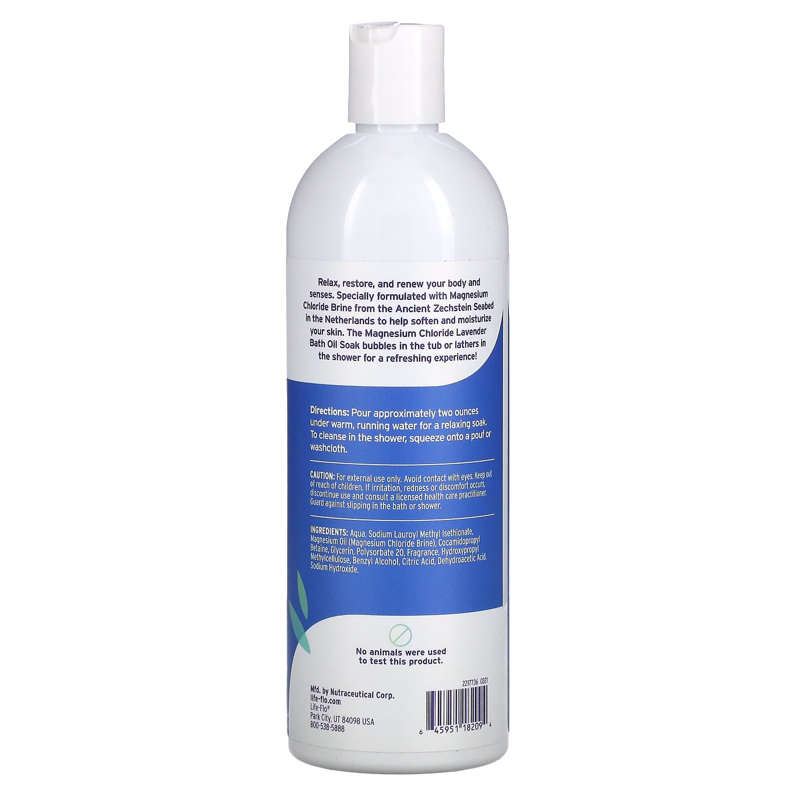 Life-Flo, Magnesium Bath Oil Soak, Lavender, 16 Oz UPC 645951182094 | HiLife Vitamins