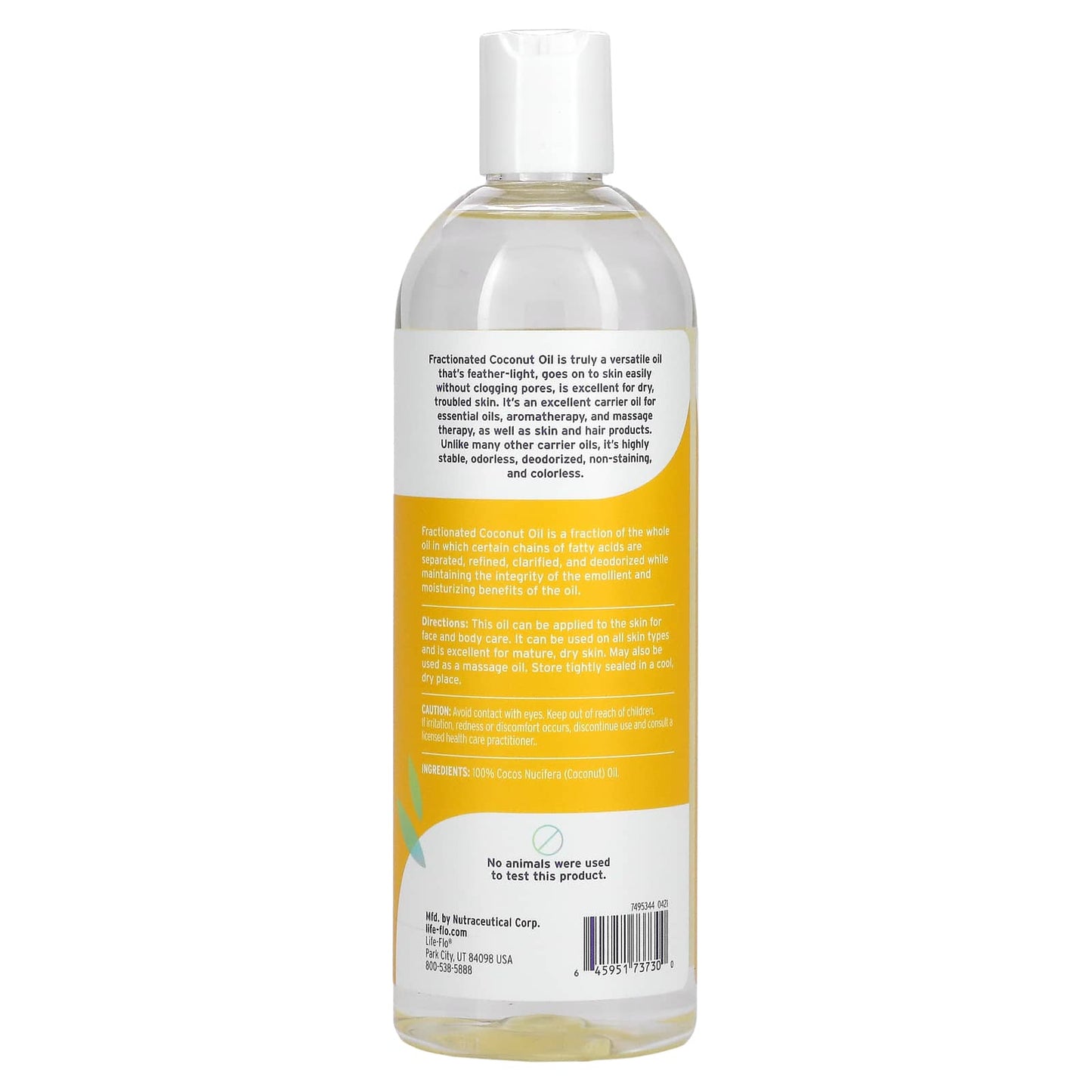 Life-Flo, Coconut Oil Fractionated, 16 Oz Oil UPC 645951737300 | HiLife Vitamins