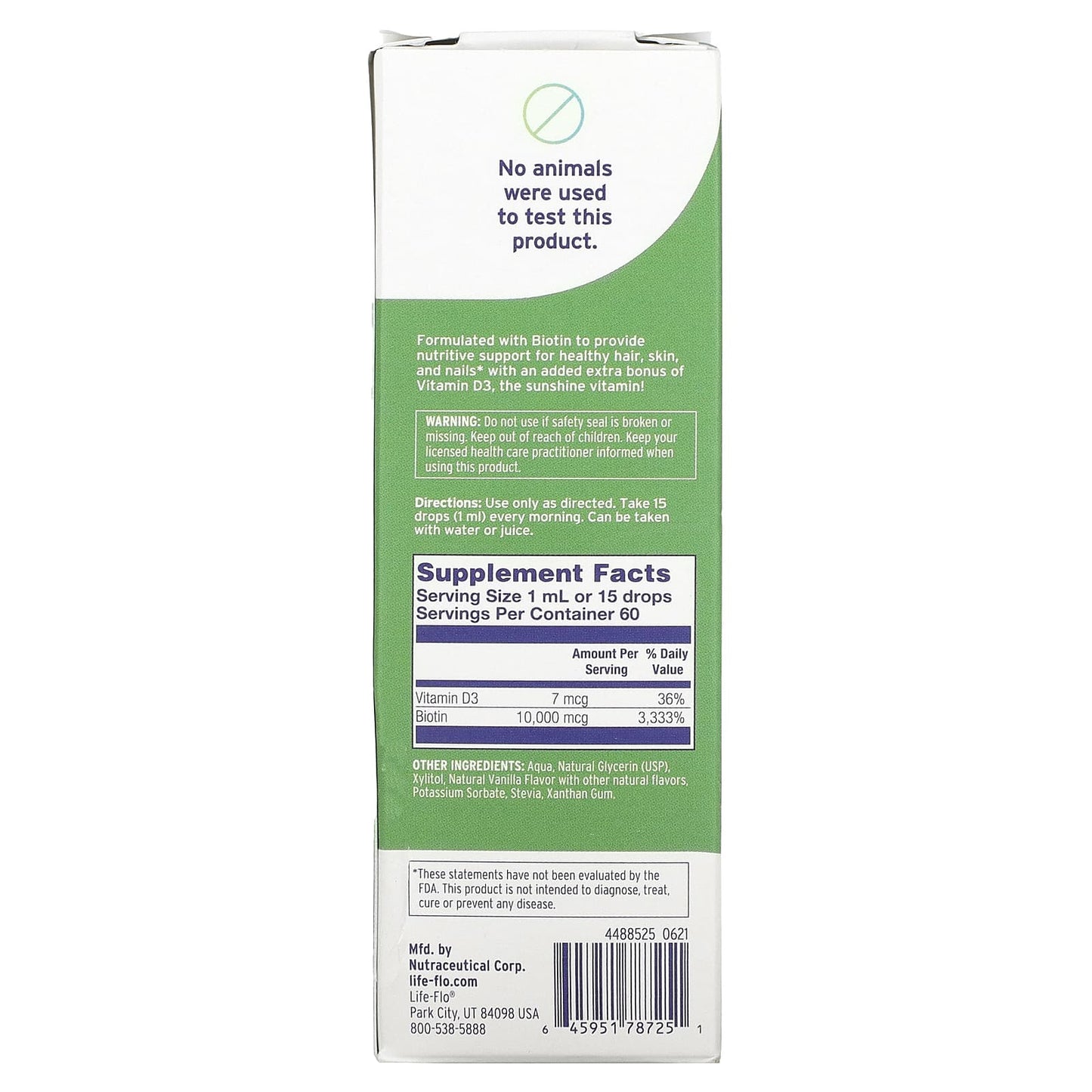 Life-Flo, Biotin Drops, Natural Vanilla, 2 Oz UPC 645951787251 | HiLife Vitamins