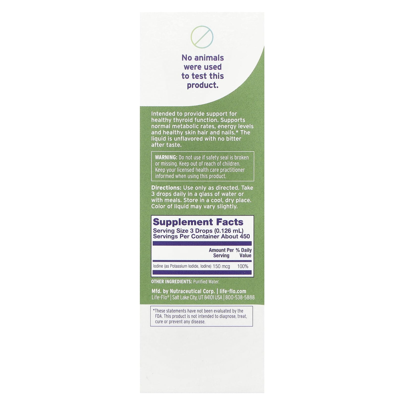 Life-Flo, Liquid Iodine Plus, 2 Oz UPC 645951915470 | HiLife Vitamins