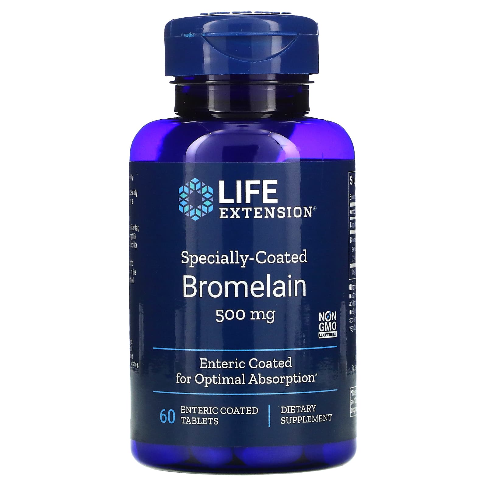 Life Extension, Specially-Coated Bromelain, 5, 60 Tablets UPC 737870120360 | HiLife Vitamins