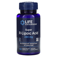 Life Extension, Super R-Lipoic Acid, 240 mg, 60 Vegetarian Capsules - 737870120865 | Hilife Vitamins