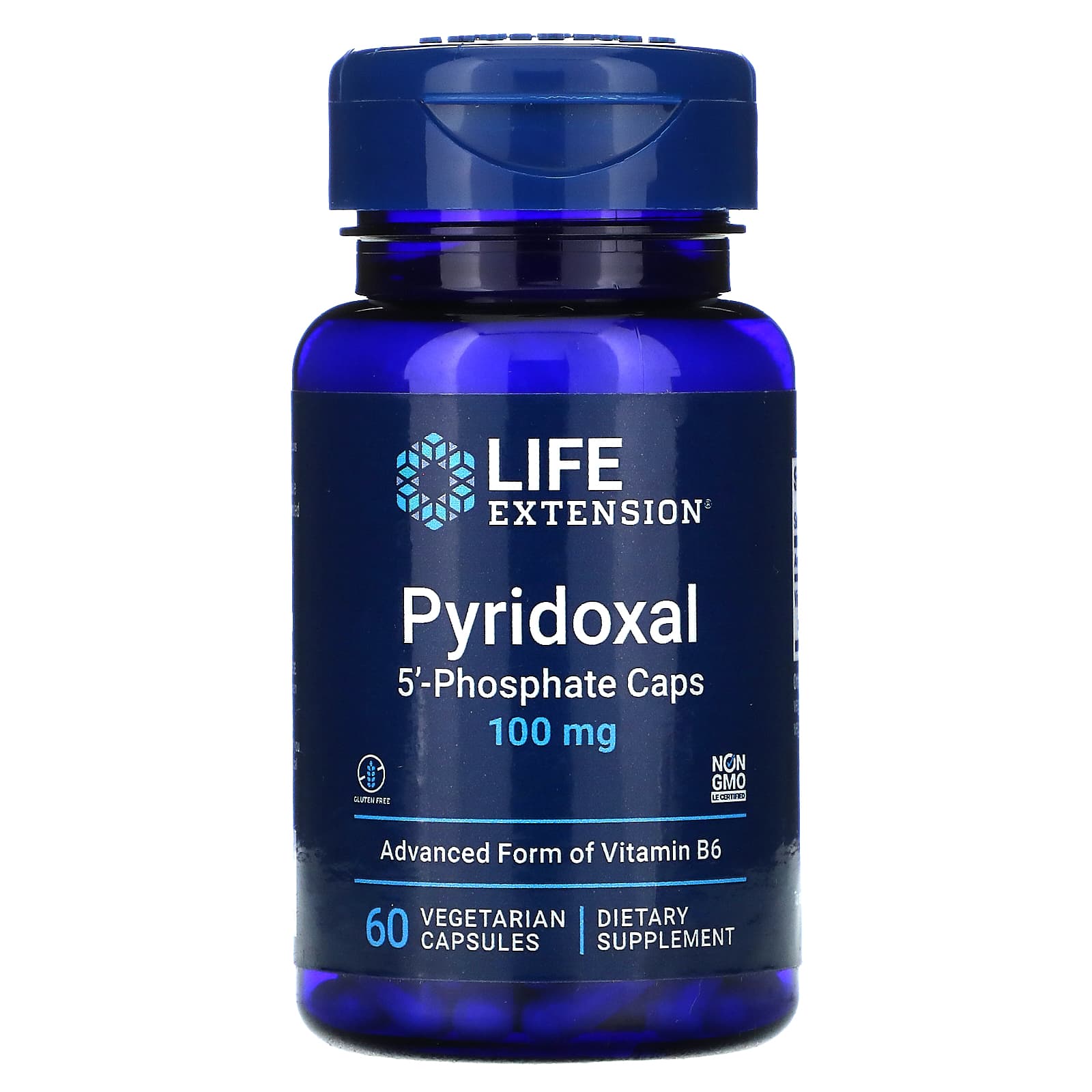 Life Extension, Pyridoxal 5'-Phosphate 100 mg, 60 Vegetarian Capsules UPC 737870121763 | HiLife Vitamins