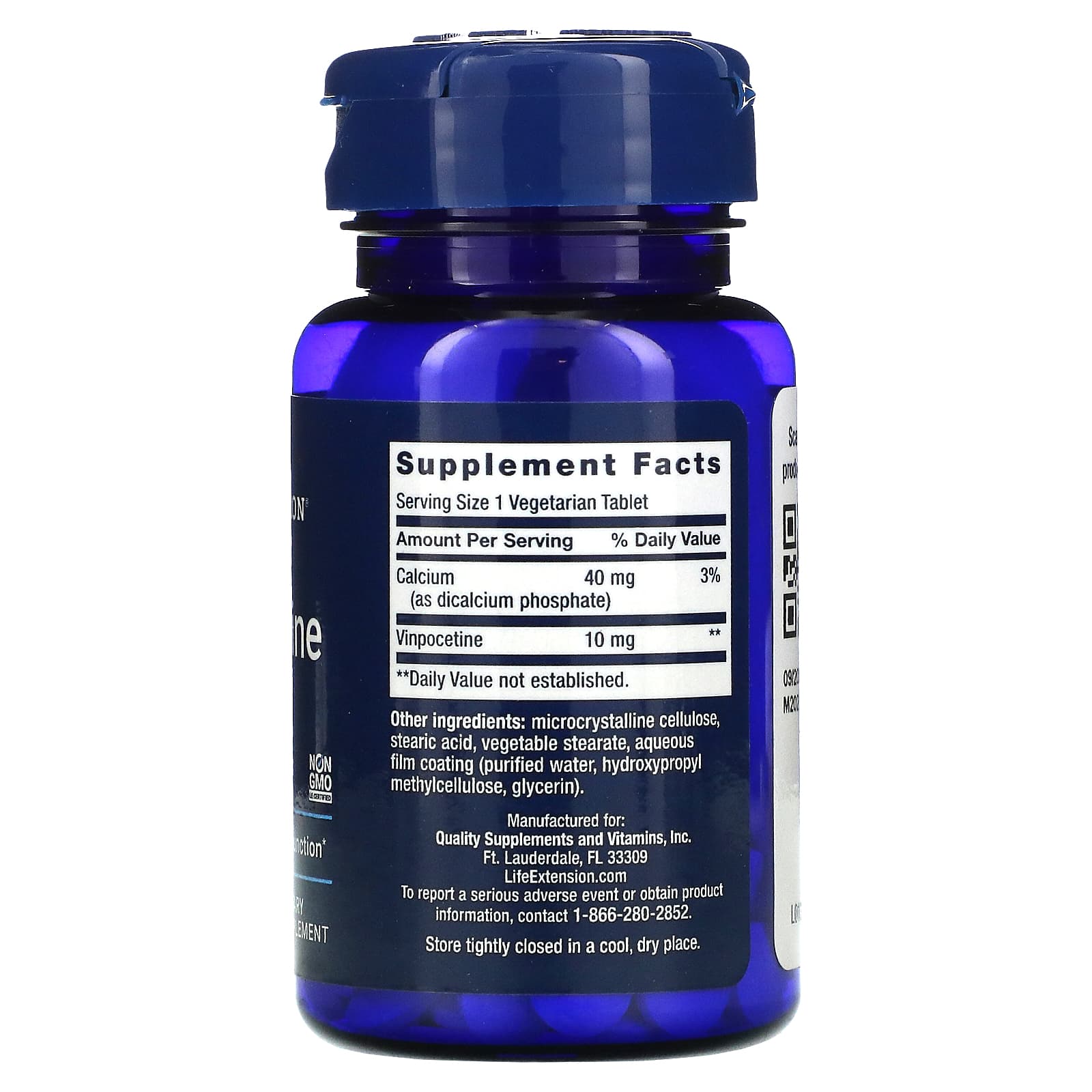 Life Extension, Vinpocetine, 10 mg, 100 Tablets UPC 737870132714 | HiLife Vitamins
