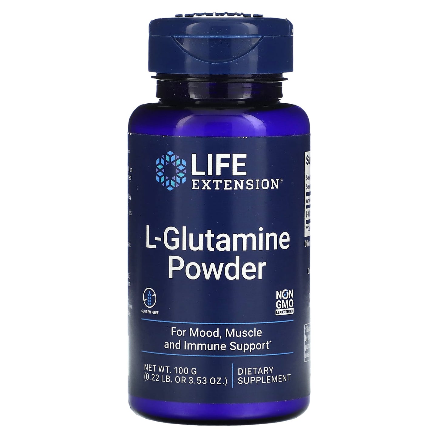 Life Extension, L-Glutamine Powder, 3.53 Oz UPC 737870141105 | HiLife Vitamins