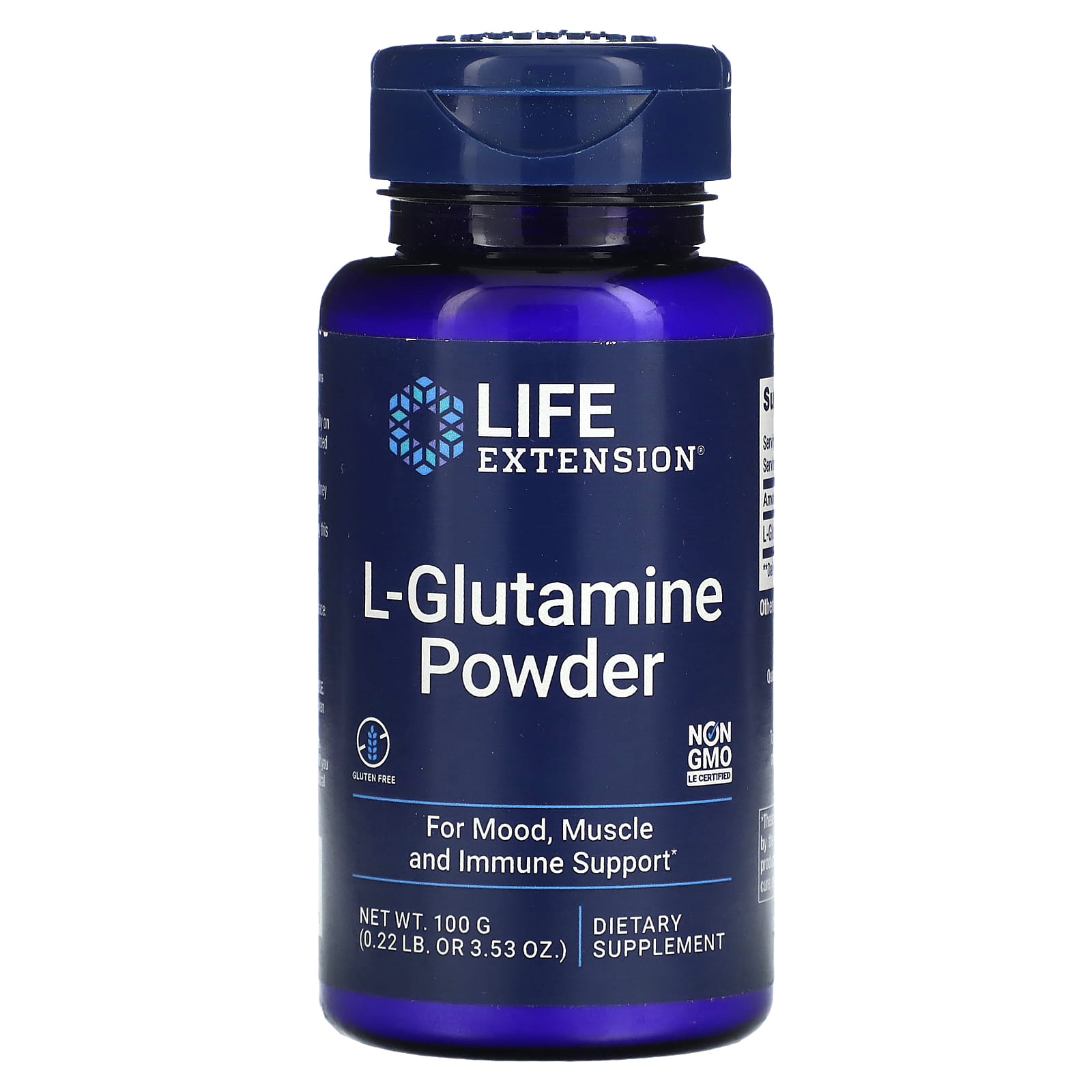 Life Extension, L-Glutamine Powder, 3.53 Oz UPC 737870141105 | HiLife Vitamins