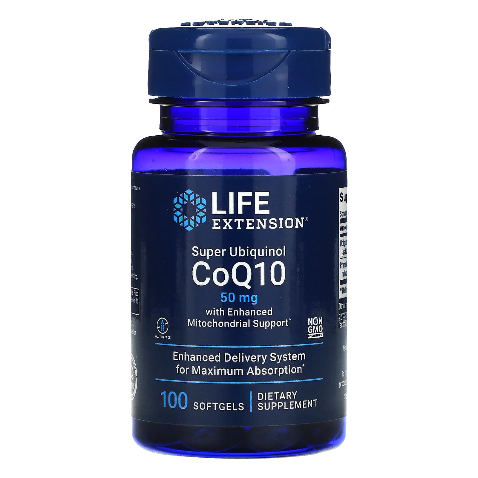 Life Extension, Super Ubiquinol CoQ10 with En, 100 Softgels UPC 737870142515 | HiLife Vitamins
