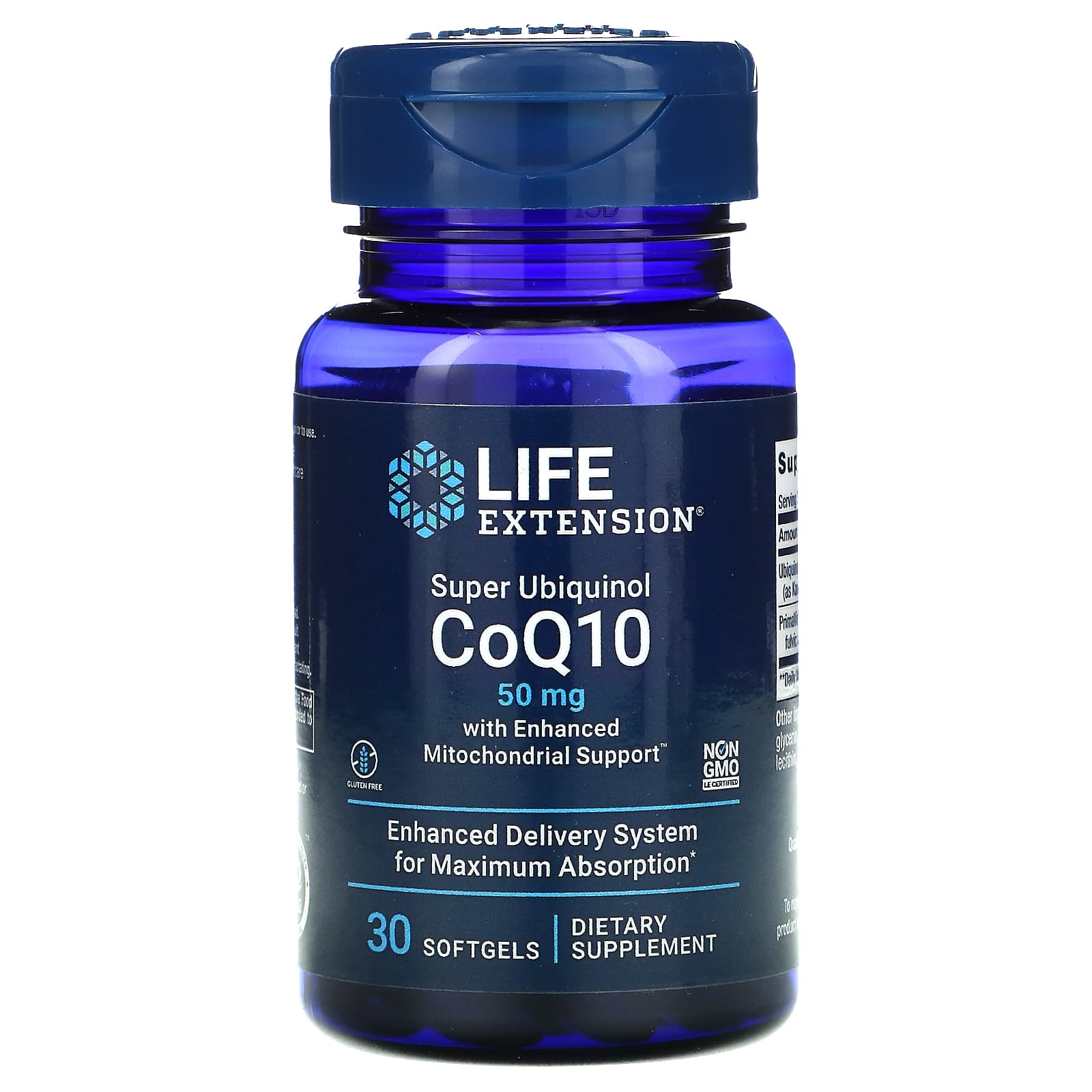 Life Extension, Super Ubiquinol CoQ10 with Enhanced Mitochondrial Support, 30 Softgels UPC 737870142737 | HiLife Vitamins