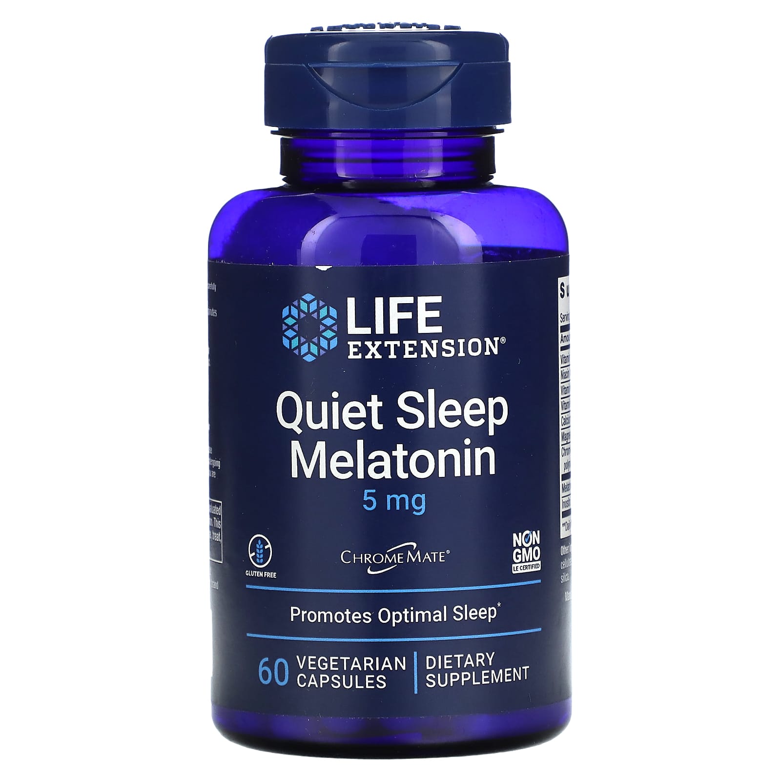 Life Extension, Quiet Sleep, Melatonin, 5 mg, 60 Capsules UPC 737870144564 | HiLife Vitamins