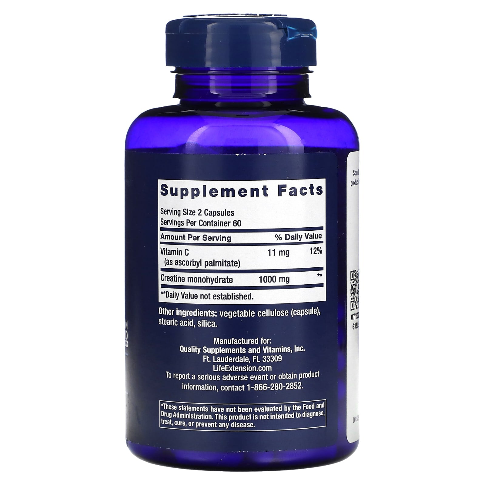 Life Extension, Creatine Capsules, 120 Capsules - [product_sku] | HiLife Vitamins