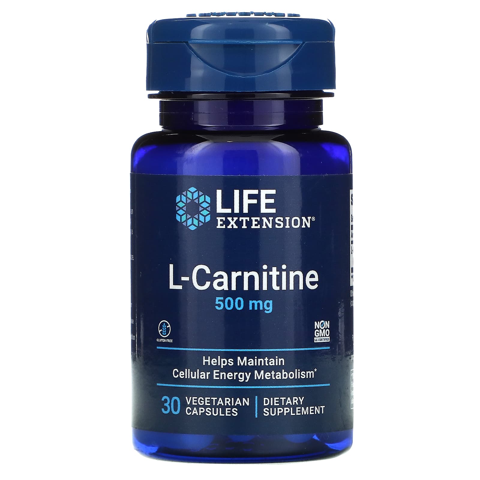 Life Extension, L-Carnitine, 500 mg, 30 Capsules UPC 737870153238 | HiLife Vitamins