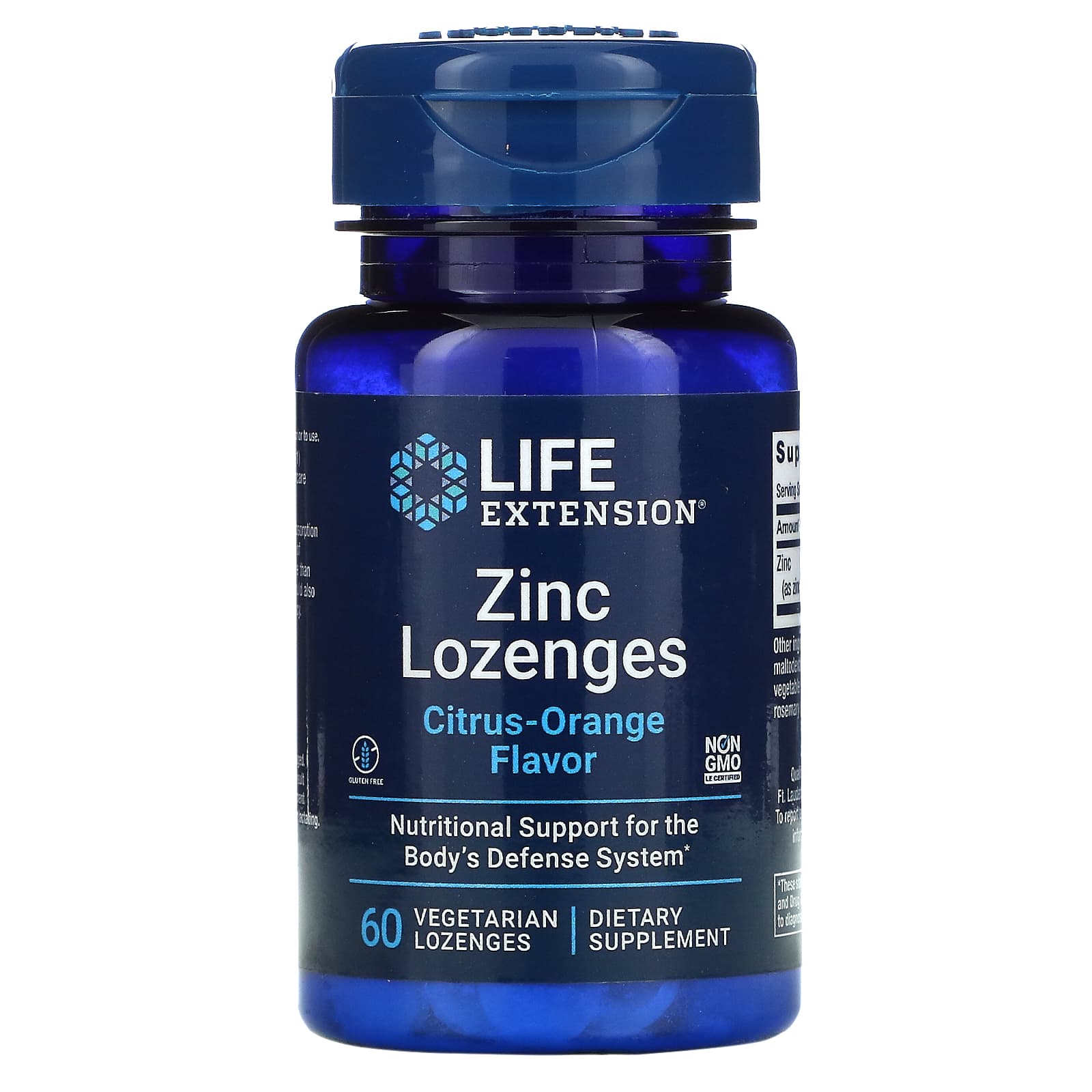 Life Extension, Zinc Lozenges, Citrus-Orange, 60 Lozenges UPC 737870156161 | HiLife Vitamins
