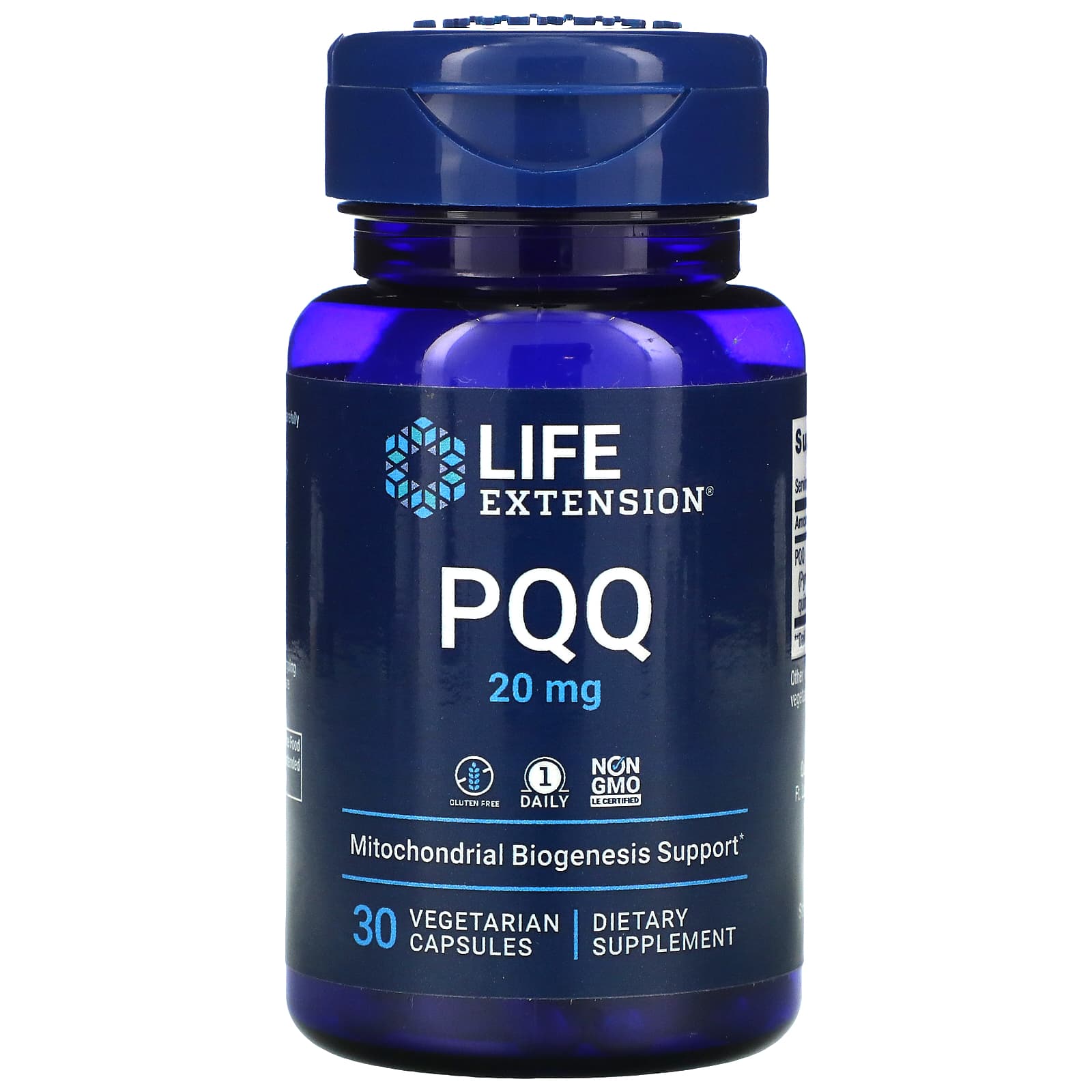 Life Extension, PQQ , 20 mg, 30 Capsules UPC 737870164739 | HiLife Vitamins