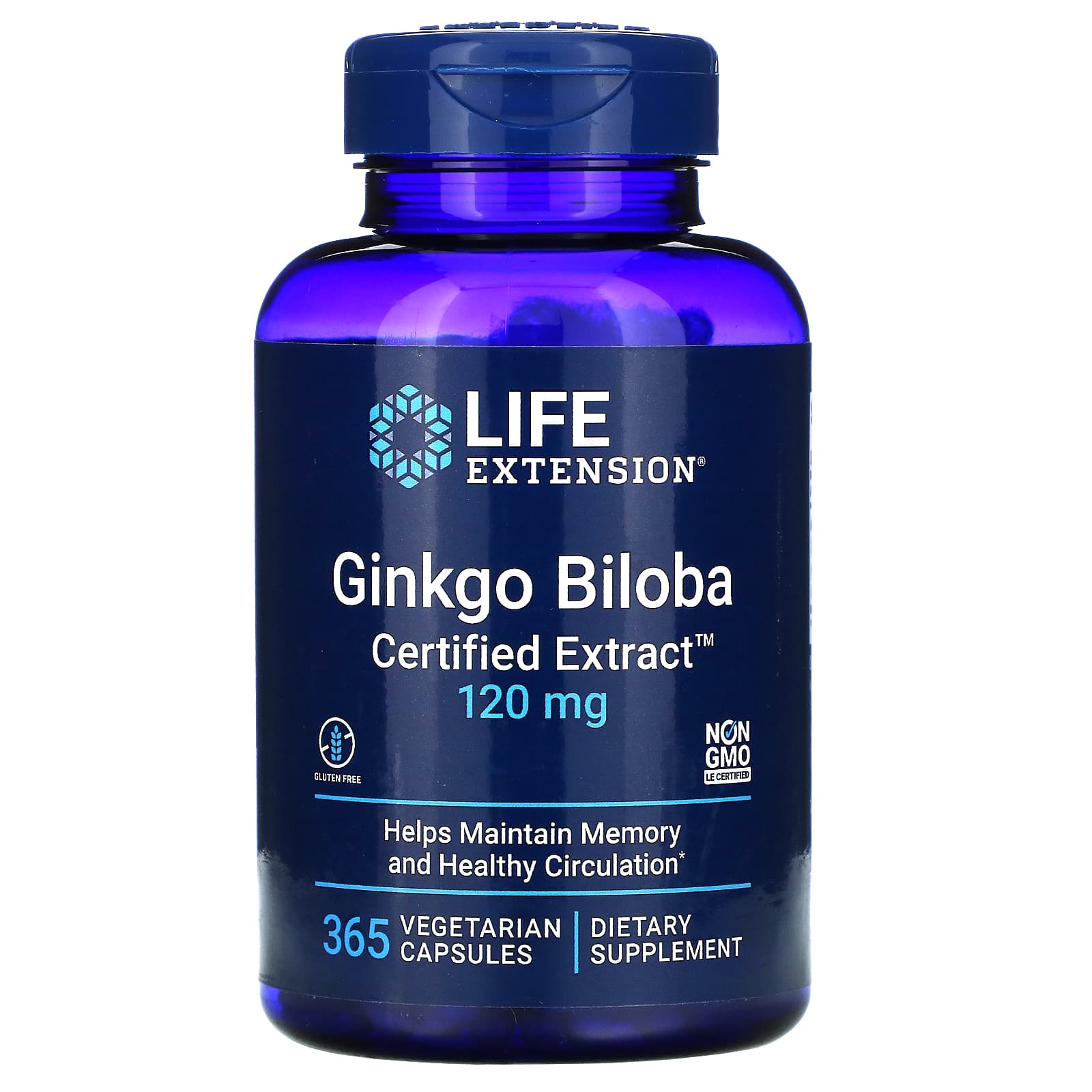 Life Extension, Ginkgo Biloba, Certified Extr, 365 Capsules UPC 737870165835 | HiLife Vitamins