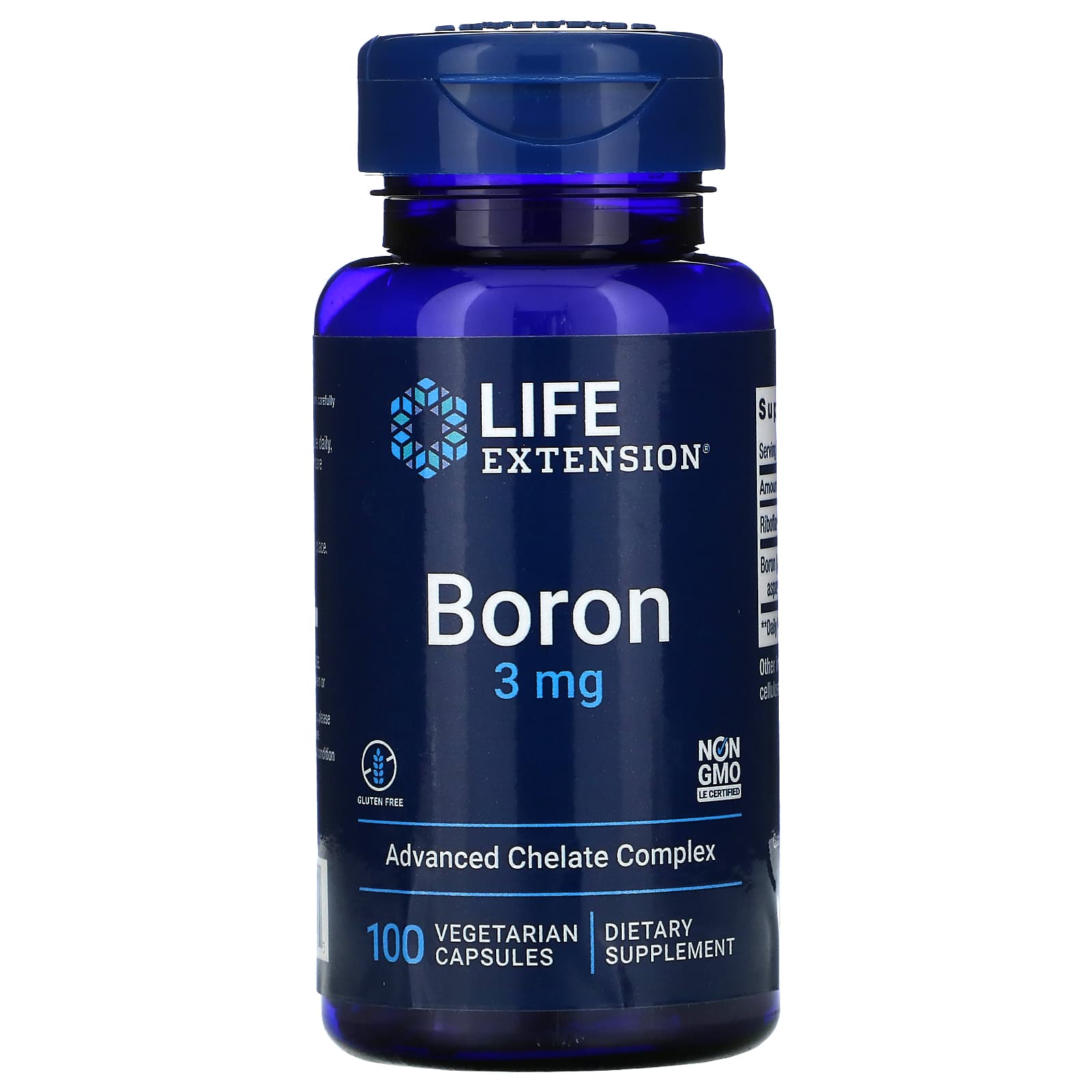 Life Extension, Boron, 3 mg, 100 Capsules UPC 737870166115 | HiLife Vitamins
