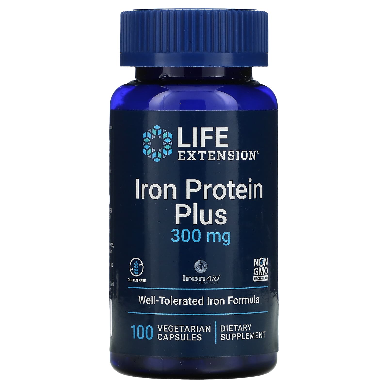 Life Extension, Iron Protein Plus, 300 mg, 100 Capsules UPC 737870167716 | HiLife Vitamins