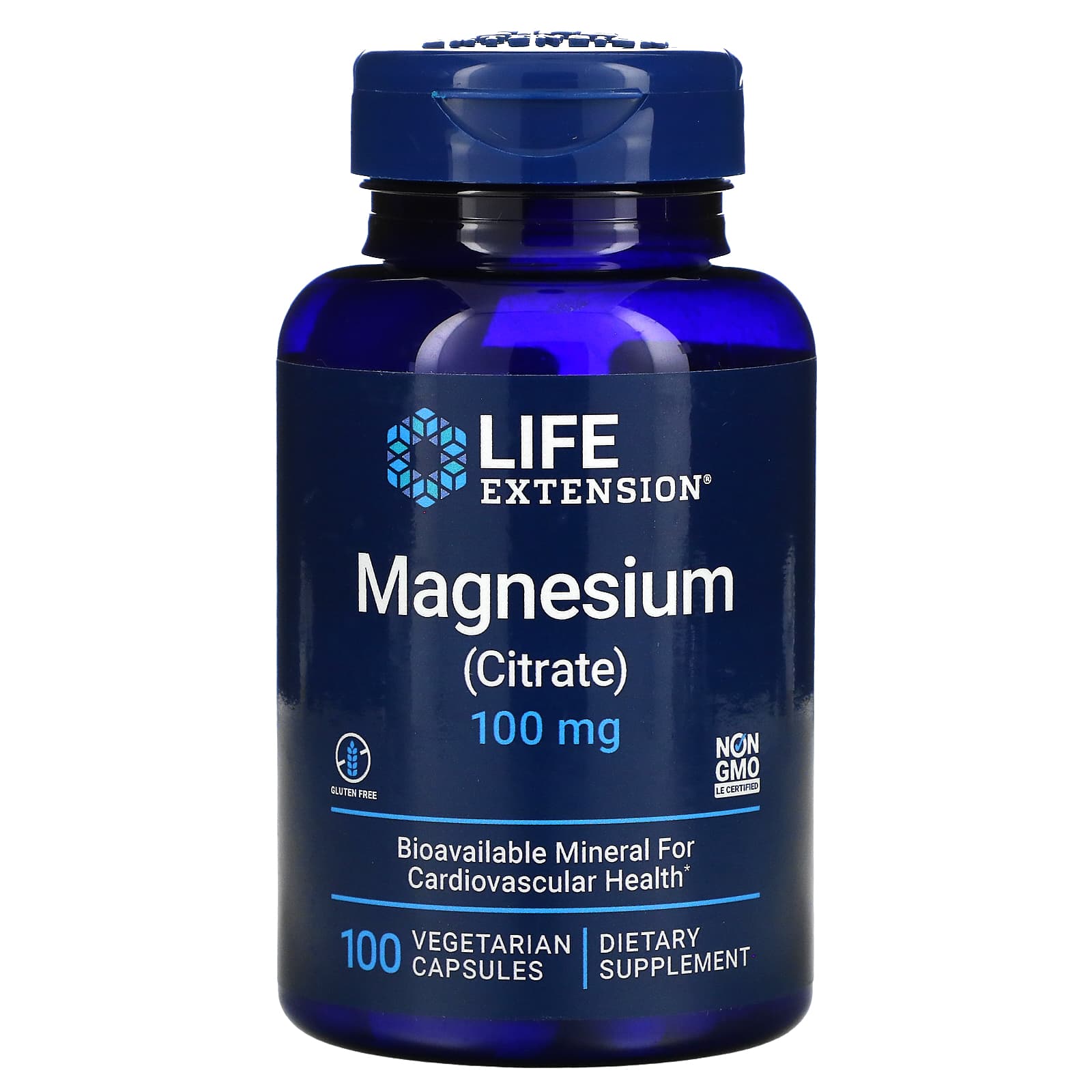 Life Extension, Magnesium (Citrate), 100 mg, 100 Capsules UPC 737870168218 | HiLife Vitamins