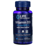 Life Extension, Vitamin D3 with Sea-Iodine, 1, 60 Capsules UPC 737870175865 | HiLife Vitamins