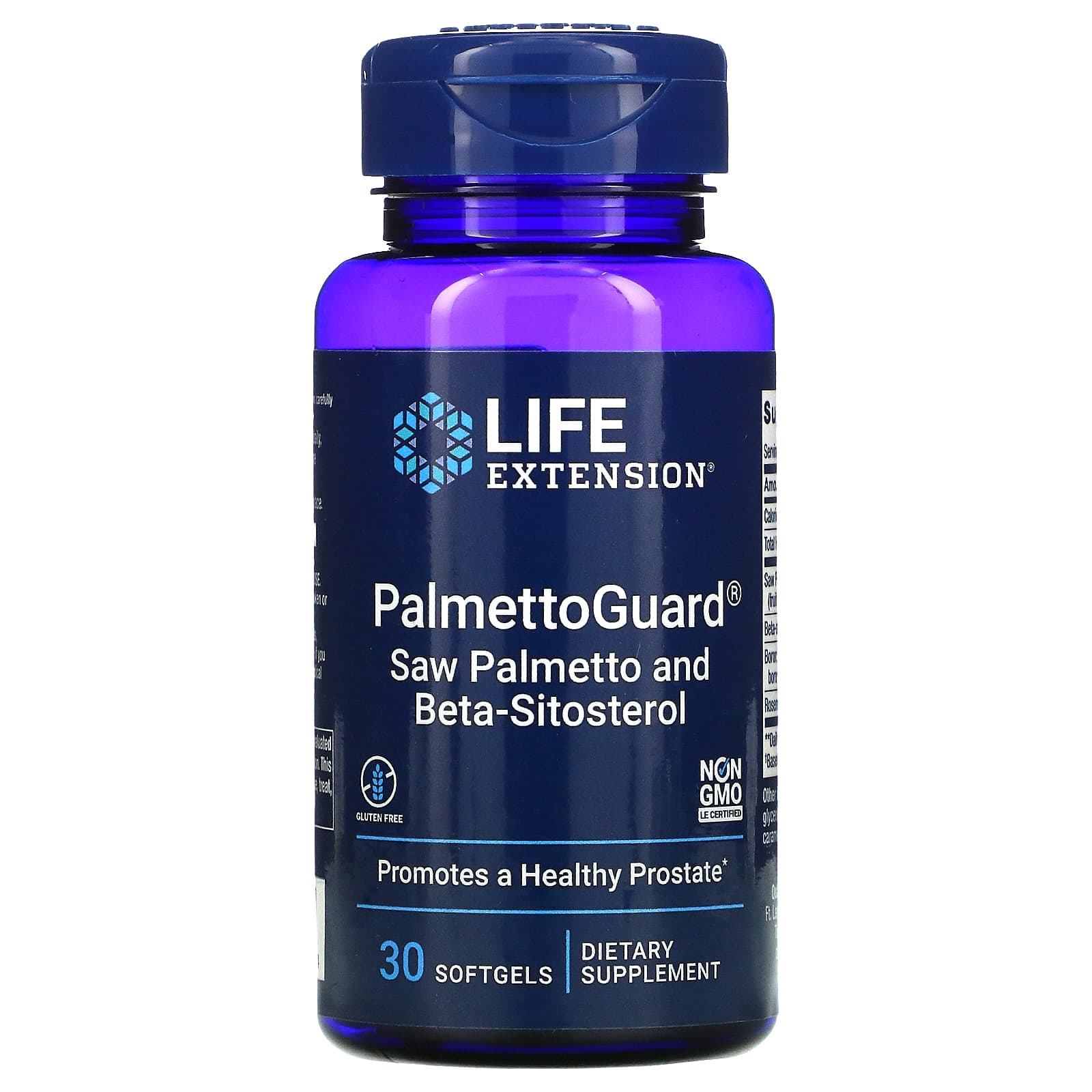 Life Extension, PalmettoGuard, Saw Palmetto a, 30 Softgels UPC 737870178934 | HiLife Vitamins