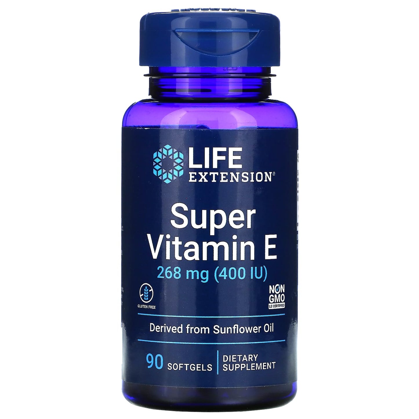 Life Extension, Super Vitamin E, 268 mg (400, 90 Softgels - 737870186397 | Hilife Vitamins